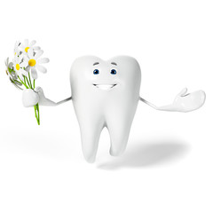 3d rendered toon character - funny tooth