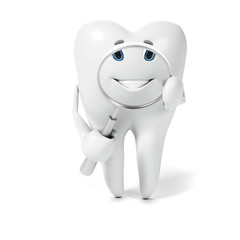 3d rendered toon character - funny tooth