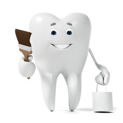 3d rendered toon character - funny tooth