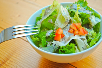 salad and fork