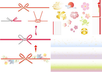 熨斗、水引、素材、セット