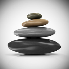 Pile of Colorful Spa Stones on gradient background