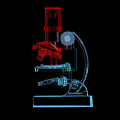 Microscope (3D xray red and blue transparent)