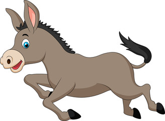 Cute donkey cartoon running
