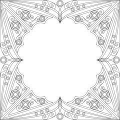 Black and white patterned frame. Arabesque ornament - 51410937