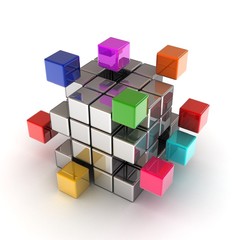 The construction of the cube of the blocks