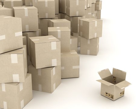cardboard boxes B3-d visualization