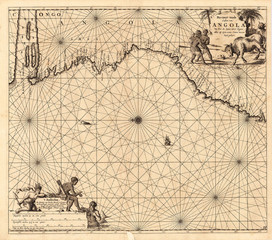 Africa nautical vintage map