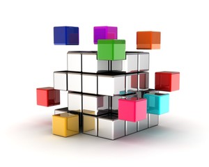 The construction of the cube of the blocks