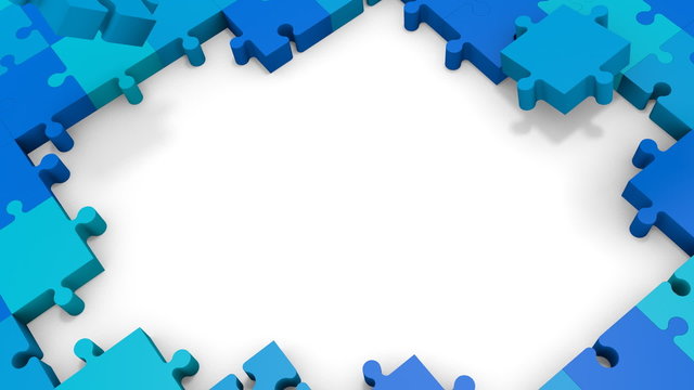 blue puzzle in conceptual form for your text  or background