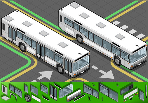 Isometric Bus in Front View