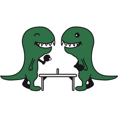 Funny Table Tennis Dinos