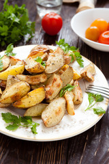 baked potato wedges in their skins