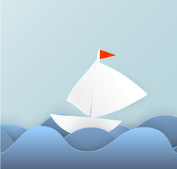 Vector mobile icon and boat