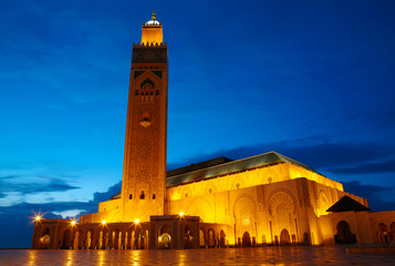 Fototapeta premium Hassan II Mosque in Casablanca, Morocco Africa