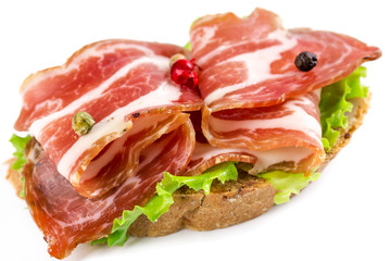 Canapes with ham