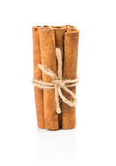 Beam cinnamon roped on a white