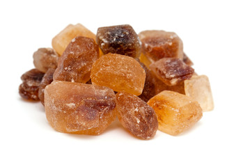 brown caramelized sugar on white background