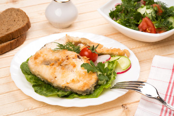 Grilled fish with vegetables