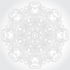 Ornamental round lace floral pattern