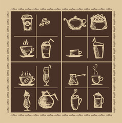 Vector illustration of hot aromatic coffee