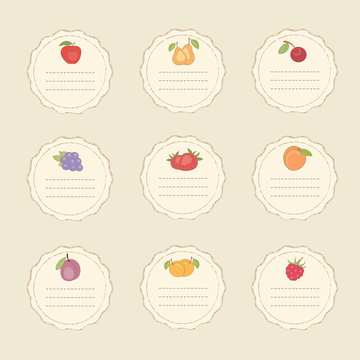 Set of fruit stickers