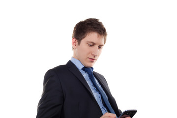 young businessman with smartphone