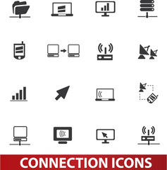 connection icons set, vector