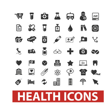 health icons set, vector