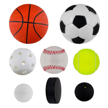 Sport balls collection over white