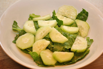 Appetizer of Romaine Lettuce and Cukes