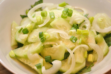 Cukes with Onions ans Scallions