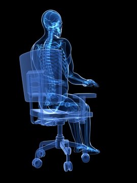 3d rendered medical illustration - correct sitting posture