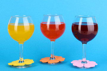 Colorful cocktails with bright decor for glasses