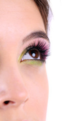 Beautiful female eye with bright  make-up