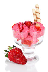 Delicious ice cream isolated on white