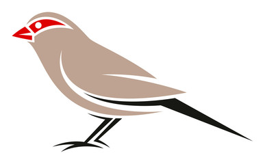 Stylized bird --- Black-rumped Waxbill