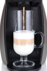 Layered coffee close up