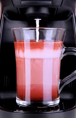 Layered coffee close up