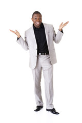 Businessman presenting something on his palm