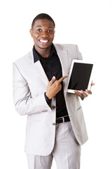 Businessman holding tablet computer