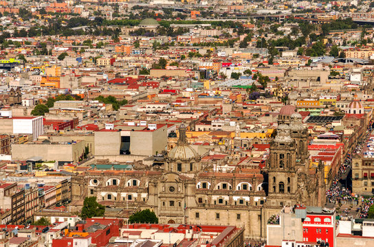 Aerial View of Mexico City Cathedral