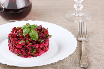 Vinaigrette Russian salad with beets