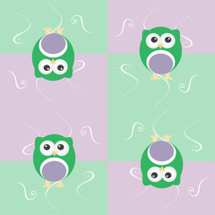 Cute seamless owl background patten for baby kids