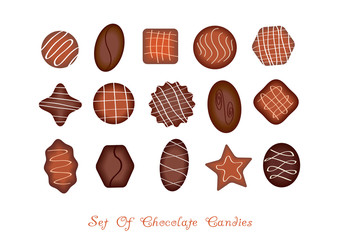 set of chocolate candies,vector design