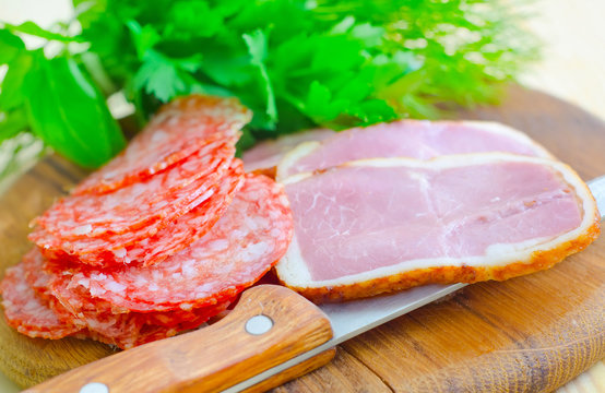 salami and ham