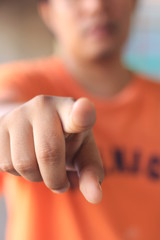 Man pointing a finger