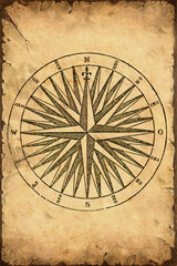 Fototapeta na wymiar Retroplakat - Alter Kompass