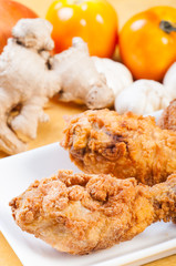 crispy fried chicken mix with herbs and spices