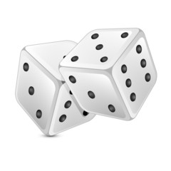 white dice on a white background